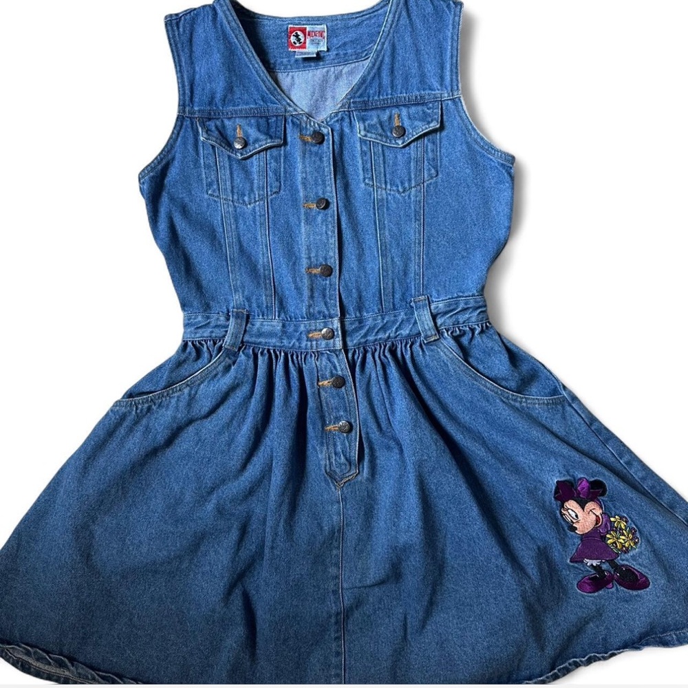 Disney Blue Denim Dress with Minnie Mouse Patch